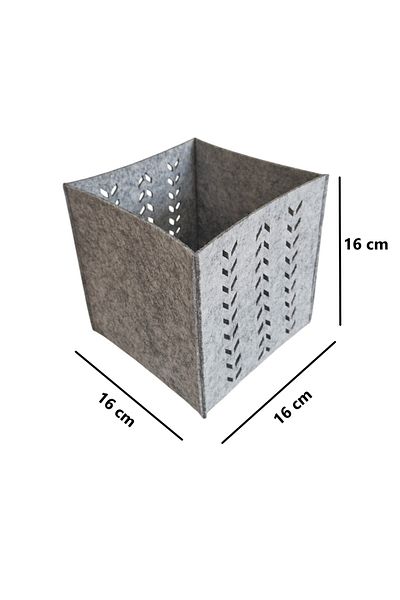 Wotrart Decorative Felt Basket Patterned Box Organizer Storage Basket 16X16X16 cm 3 mm Felt