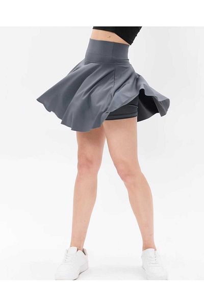 aryam butik High Waist Flounced Injection Printed Submersible Fabric Sports Skirt Swim Trunks Skirt with Shorts