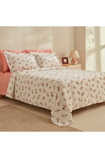 Karaca Silvie 100% Baumwolle Tagesdecke Set, Rot