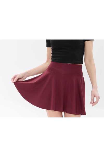 aryam butik Yüksek Bel Volanlı Enjeksiyon baskılı dalgıç kumaş Spor Etek Deniz Şortu Skirt With Shorts