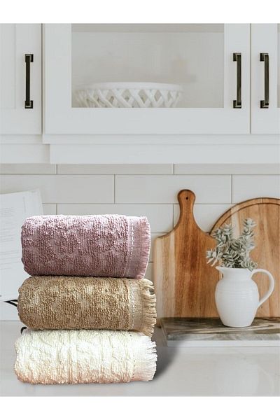 HERA Kitchen and Hand&Face Towel Set Cotton 3 Pieces 30 X 50 cm