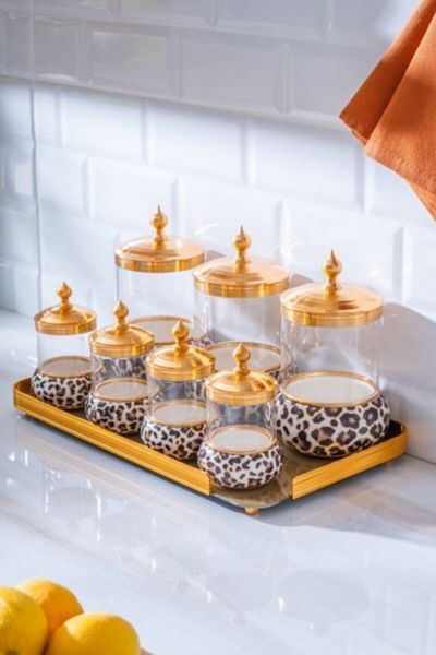 ACAR 7316 Ortigia Spice Set with 8 Li Glass Tray