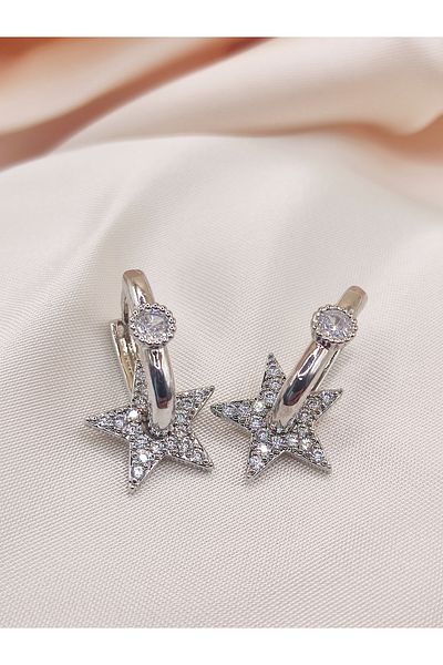 celisia Silver Color Women's Earrings Non Tarnish Zircon Stone Rectangle Earrings |   Color Does Not Lose Gift Special Day