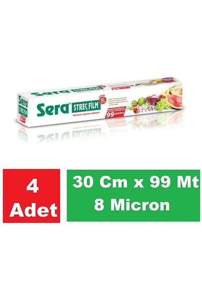 SERA Stretch Film 30 cm X 99 Mt 8 Micron X 4 Packs