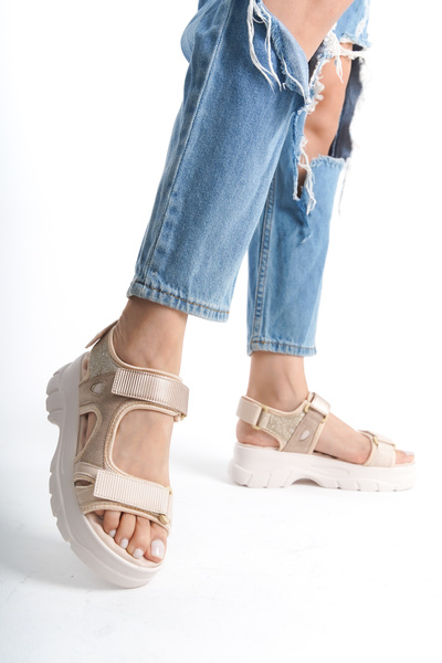 öz se shoes Model Skec - Sandale de damă Comfort Velcro