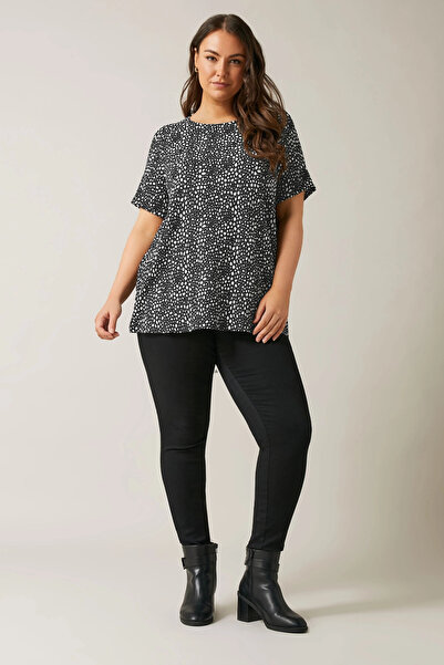 Stil Diva Plus Size Short Sleeve Crew Neck Print Blouse 615913