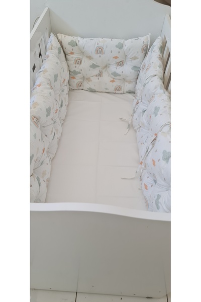 yasetex tasarım 60 X 120 - Baby Crib Edge Protection Set - 40 cm Height, Washable