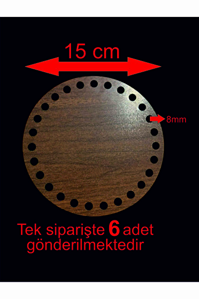 ASUDE HEDİYELİK Drveni orah 15 cm 6 komada Bambus pladnja za pletenje Supla p...