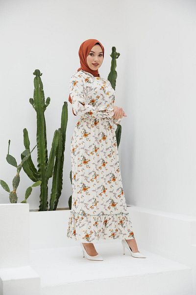 Nissra Ankanoor Φόρεμα με βολάν με μισό μπατονέτα Anka251401