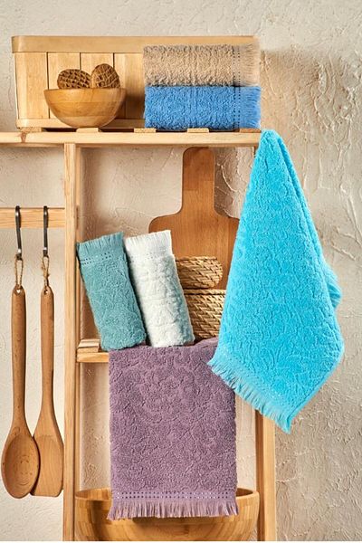 HERA Kitchen and Hand&Face Towel Set Cotton 6 Pieces 30 X 50 cm