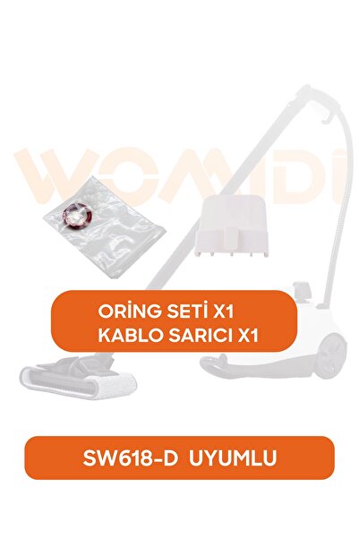 womidi SW618-D Buharlı Temizlik Makinesi Yedek Kablo Sarıcı ve Oring Seti Aks...