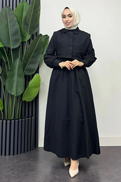 Tesettür Diyarı فستان سترة فينوس أسود