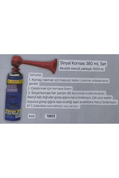 LALIZAS Sprey Havalı Korna Kit (HORN CAN)