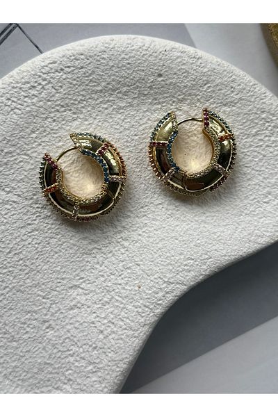 Rossetto Atelier Imported Steel Colorful Vote Earrings
