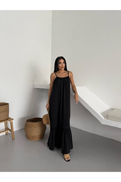 Ekim Store Halter Neck Strap Casual Maxi Dress