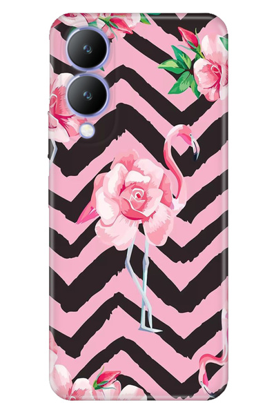 EGSTECH جراب Vivo Y17S غطاء منقوش من السيليكون الملون CVR Flamingo