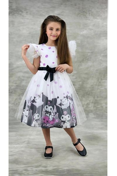 Uğur bebe New Season Kuromi Dress White My Melody Lined Party Birthday Dress