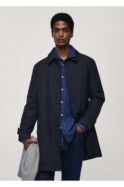 MANGO Man Water Repellent Quilted Trench Coat