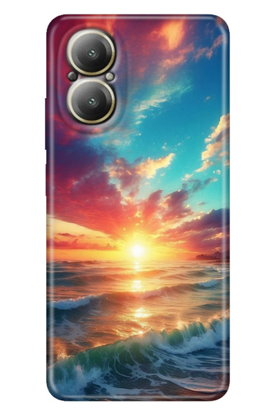 EGSTECH Realme 12 Lite Case Colorful Rubber Printed Patterned Silicone Tpu Ocean