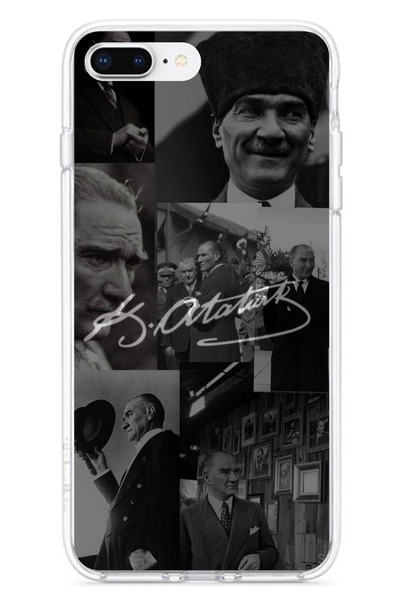 TechTree iPhone 7 PLUS / 8 PLUS Uyumlu Kemal Atatürk İmza Şeffaf Silikon Kılıf