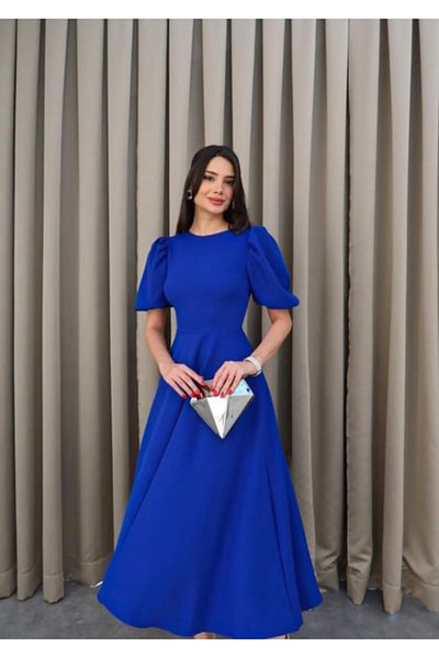 Modayakamoz Rochie de damă cu mâneci cu balon, cu decolteu, cu croială largă, rochie pentru ocazii speciale