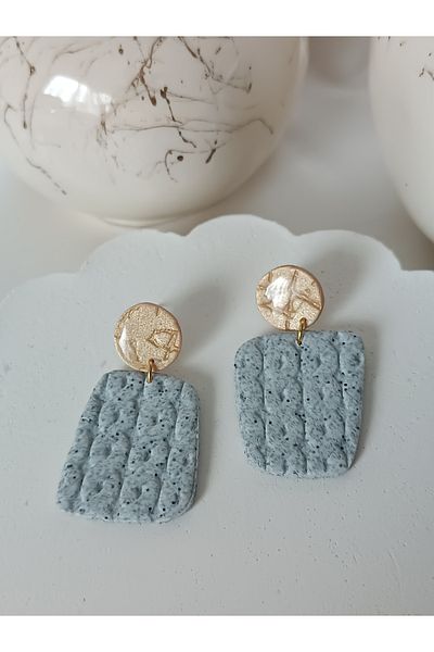 La fee aksesuar Soft Color Nature Polymer Clay Women's Steel Earrings