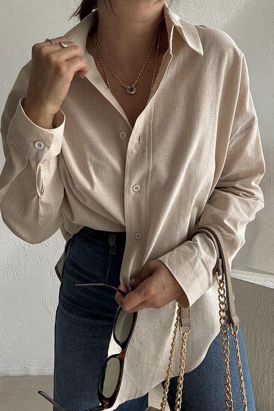 ELVAN TOLON Beige Linen Shirt