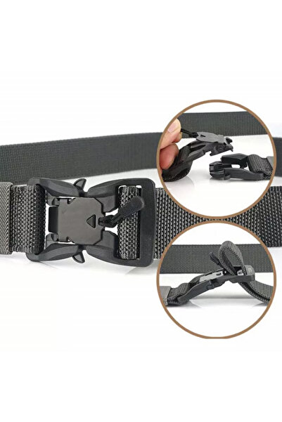 PUFO Tactical Army belt strap for men 3.8 x 125 cm, magnetic buckle, gray