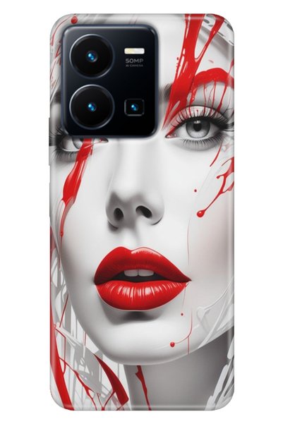casetube حافظة Vivo Y22S -Y35 ملونة من مادة TPU UV مطبوع من السيليكون للسيدات