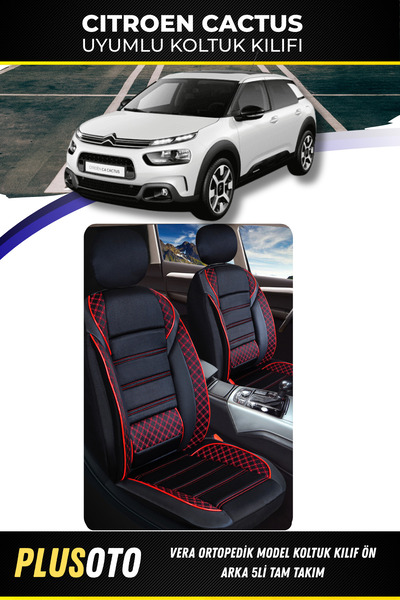 PlusOto مجموعة أغطية مقاعد السيارة المتوافقة مع سلسلة Vera من Citroen Cactus ...