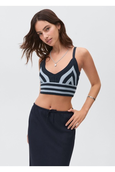 Mango Teen Triko cropped bluz