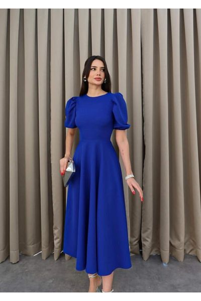 Modayakamoz Rochie de damă cu mâneci cu balon, cu decolteu, cu croială largă, rochie pentru ocazii speciale