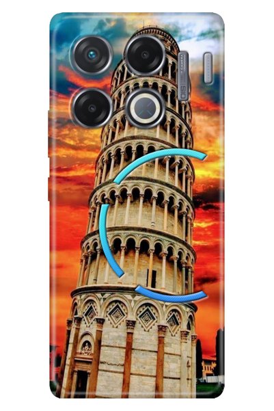 EGSTECH حافظة Infinix GT 20 Pro مصنوعة من السيليكون المرن الملون بنمط برج الب...