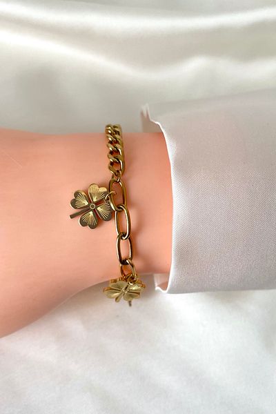 SilverStone Clover Steel Chain Bracelet