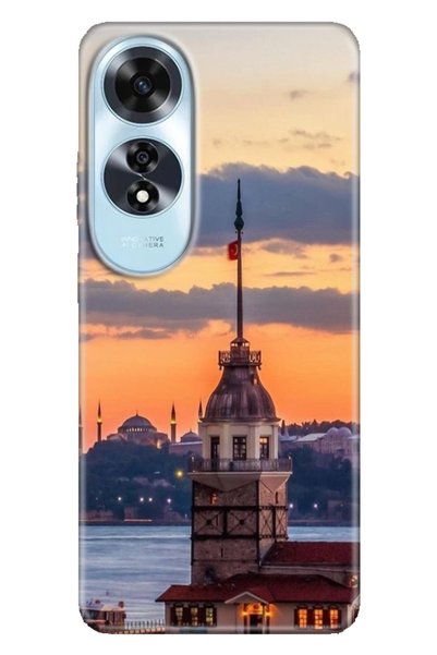 casetube حافظة هاتف أوبو A60 (CPH2631) متوافقة مع السيليكون المزخرف بنمط برج ...