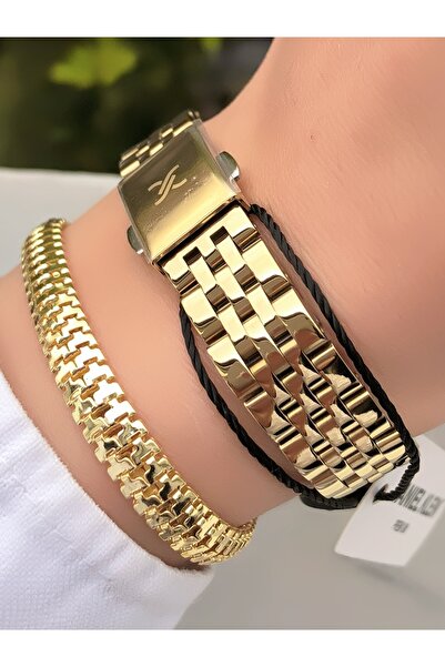 Daniel Klein Çelik Altın Renk Kadın Kol Saati Garantili 3 ATM Su Geçirmezlik Bileklik Hediyeli DK9V7AS