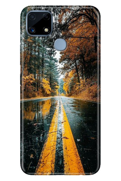 casetube Realme C25 Case Patterned Silicone Colorful Phone Case Horror Path