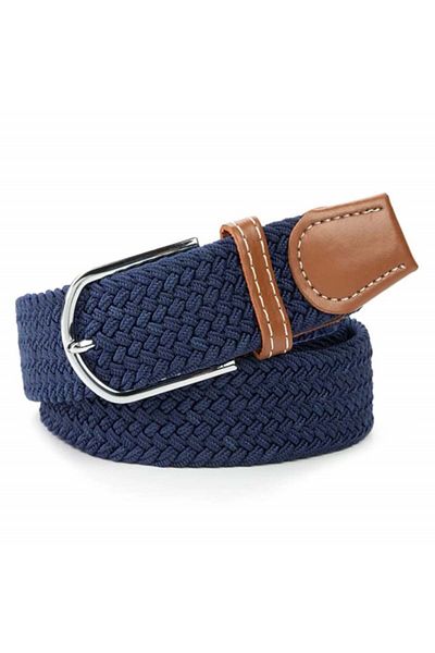 PUFO Curea elastică marinarească pentru bărbați 120-130 x 3,5 cm, reglabilă, albastră