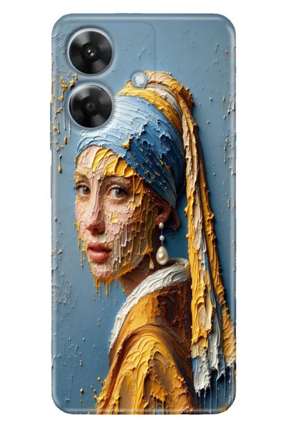casetube حافظة Realme Note 60 4G ملونة مكونة من مطبوع تصميمًا منقوشة مع حجر ا...