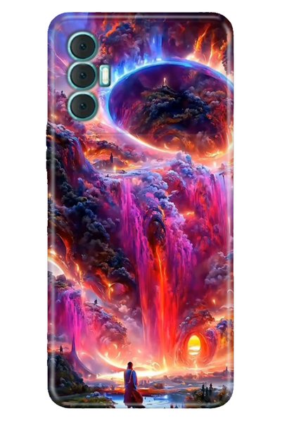 EGSTECH Tecno Spark 8 Pro Case Colorful Silicone Cover Mysterious Country