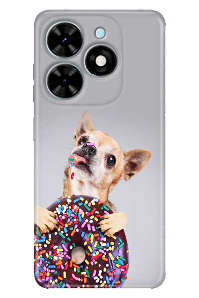 EGSTECH Tecno Spark Go 2024 Case Printed Flexible Silicone Cover Donut Dog