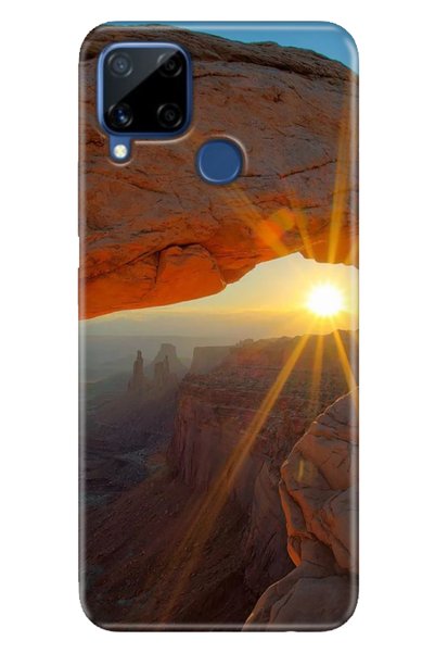 casetube Realme C15 Case Patterned Silicone Colorful Tpu Uv Sun