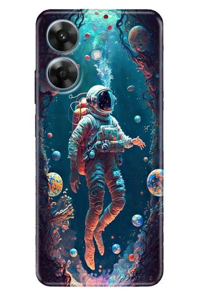 casetube حافظة Realme Note 60 4G ملونة بتصميم مطبوع نمط رائد فضاء