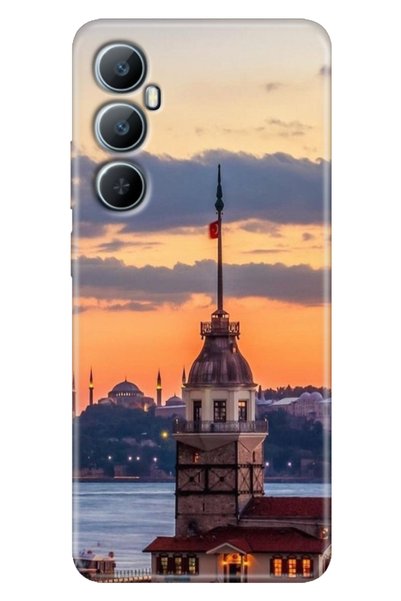 casetube حافظة Realme C65 (RMX3910) متوافقة مع ملونة مطبوع سيليكون جيرل تاور