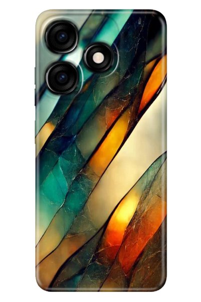 EGSTECH حافظة Tecno Spark 10 4G - 10C ذات اللون المخصص والرسم المرن من السيلي...