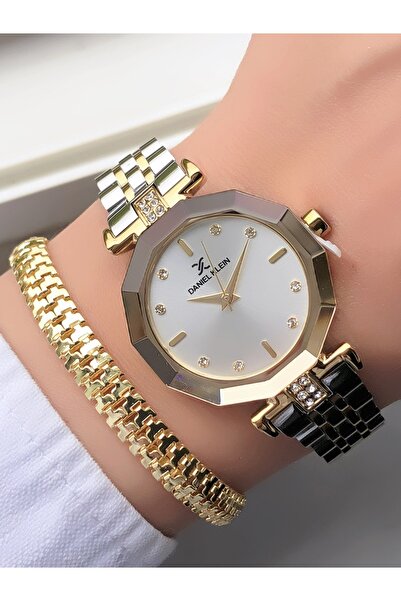 Daniel Klein Çelik Kadın Kol Saati Garantili 3 ATM Su Geçirmezlik Bileklik Hediyeli DKC02WA3
