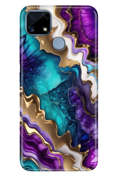 EGSTECH Realme C25 Case Patterned Silicone Colorful Phone Case Sharp Amethyst