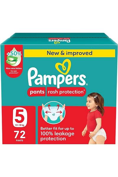 Pampers Pampers Cloth Diapers, Size 5, Extra Large, 12-18 kg, Jumbo Box, 72 Diapers
