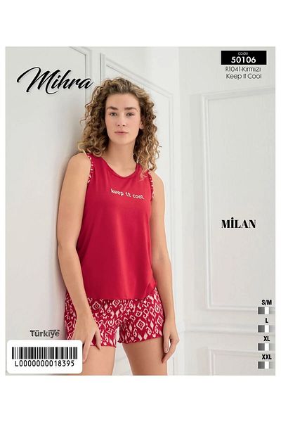Mihra Women's Strap Short Shorts Pajama Set