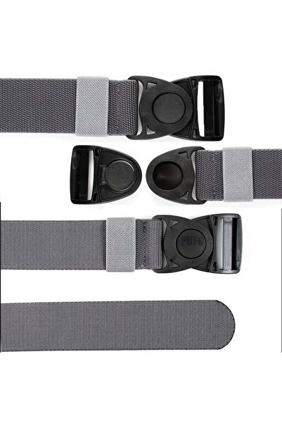 PUFO Traveler elastic belt for men 3.8 x 125 cm, plastic buckle, gray